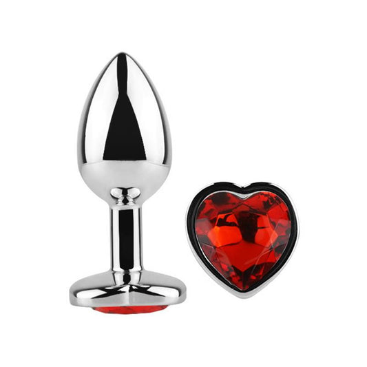 PLUG ANAL CORAÇÃO BASE VERMELHO ESCARLATE TAMANHO L