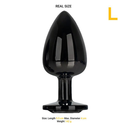 PLUG ANAL DE METAL BLACKGEM COM JOIA PRETA TAMANHO L