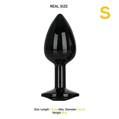 PLUG ANAL DE METAL BLACKGEM COM JOIA TAMANHO S PRETO