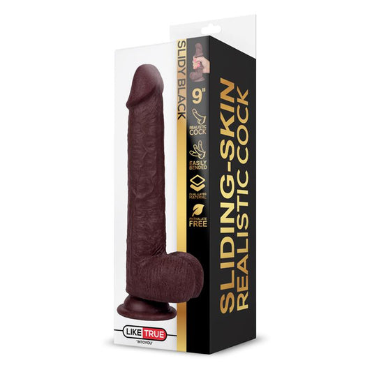 DILDO REALISTA CAMADA DUPLA RETRÁTIL E AJUSTÁVEL 9"