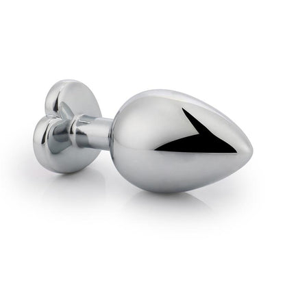 PLUG ANAL  COM JOIA DE CORAÇÃO VERMELHO ESCARLATE TAMANHO M