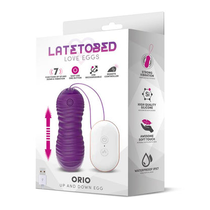 LATETOBED ORIO OVO VIBRATÓRIO E MOVIMENTO TELESCÓPICO PARA CIMA E PARA BAIXO CONTROLE REMOTO ROXO