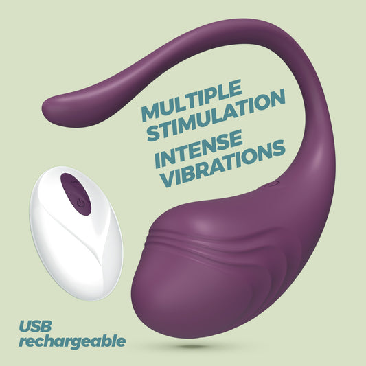 OVO VIBRATÓRIO RECARREGÁVEL COM COMANDO TAMAGO ROXO