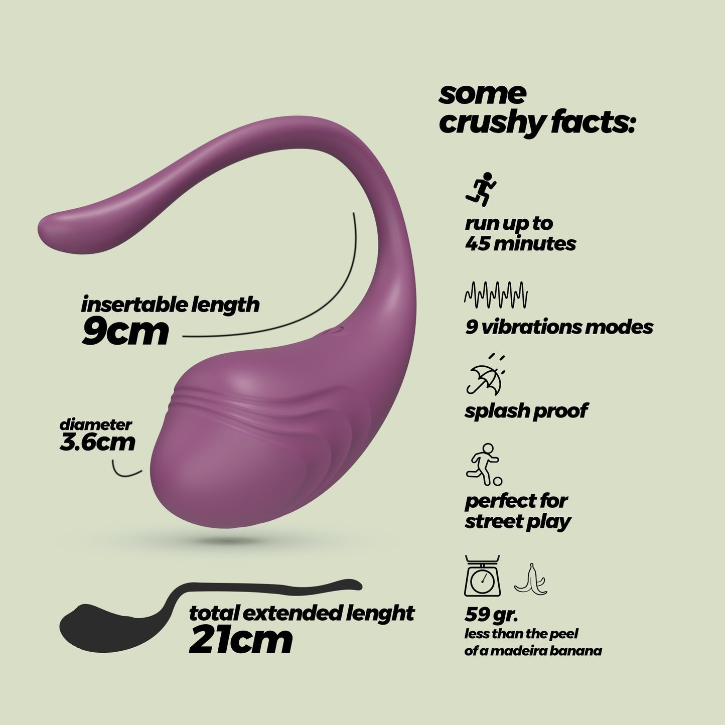 OVO VIBRATÓRIO RECARREGÁVEL COM COMANDO TAMAGO ROXO
