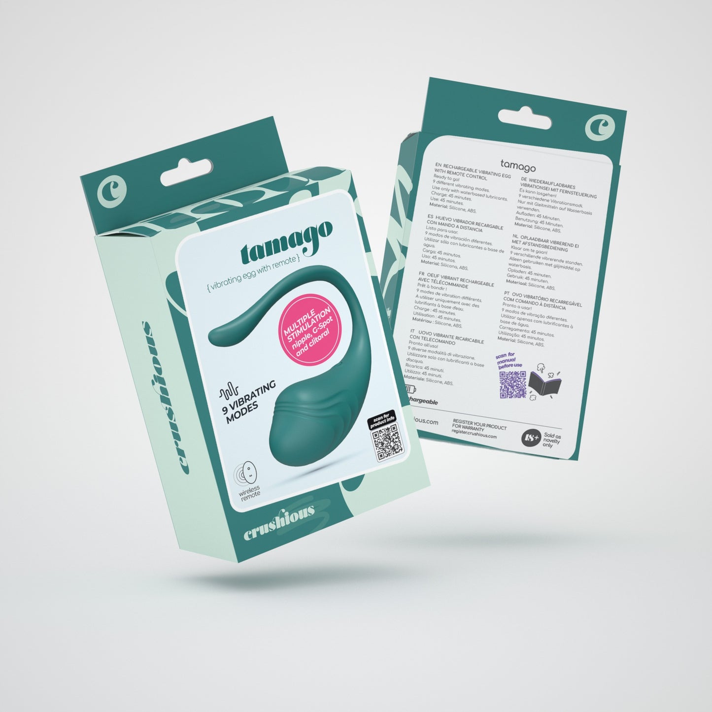 OVO VIBRATÓRIO RECARREGÁVEL COM COMANDO TAMAGO ESMERALDA