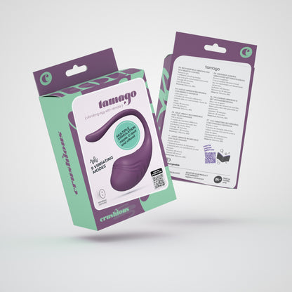 OVO VIBRATÓRIO RECARREGÁVEL COM COMANDO TAMAGO ROXO