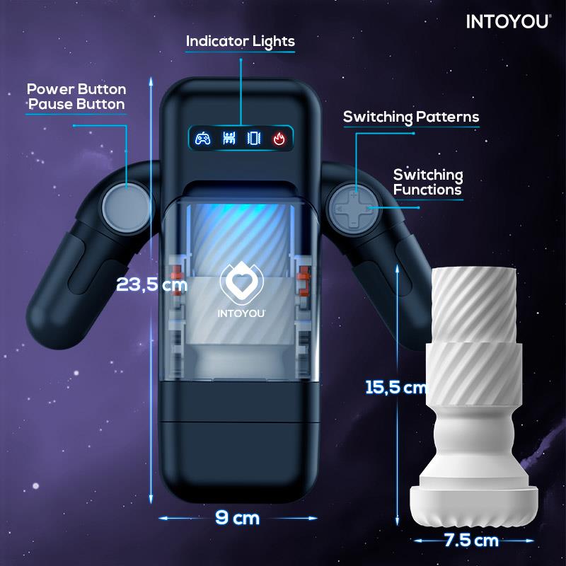 FUNÇÃO PARA CIMA E PARA BAIXO DO MASTURBADOR INTELIGENTE INTOYOU ELON, CALOR, VIBRAÇÃO E SUPORTE MÓVEL