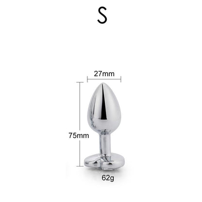 PLUG ANAL  COM JOIA DE CORAÇÃO BRANCO TAMANHO S