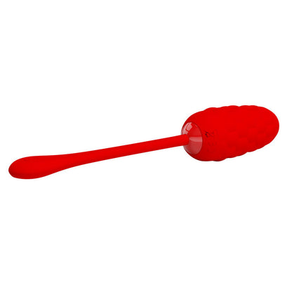BONITO AMOR - OVO VIBRANTE RECARREGÁVEL VERMELHO COM TEXTURA MARINHA