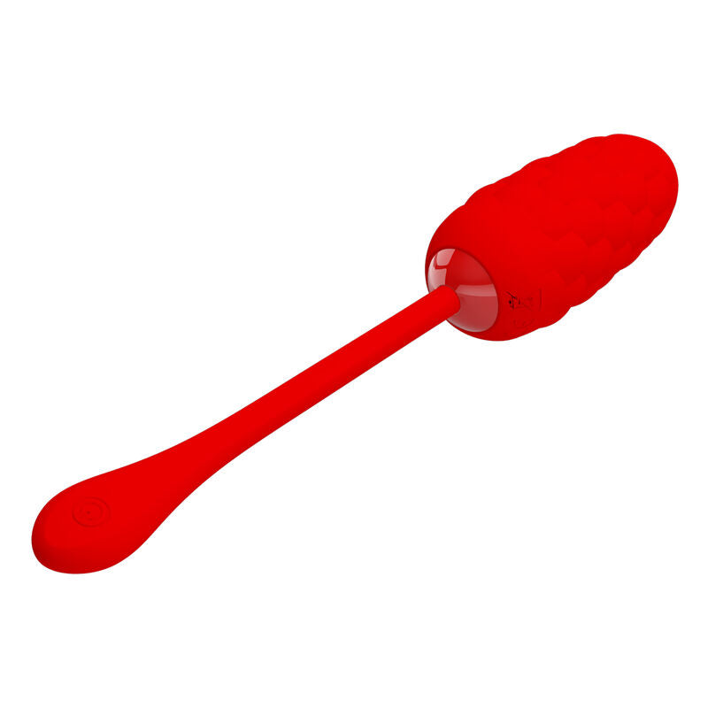 BONITO AMOR - OVO VIBRANTE RECARREGÁVEL VERMELHO COM TEXTURA MARINHA