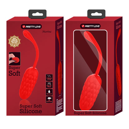 BONITO AMOR - OVO VIBRANTE RECARREGÁVEL VERMELHO COM TEXTURA MARINHA