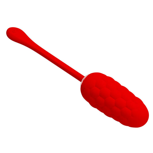 BONITO AMOR - OVO VIBRANTE RECARREGÁVEL VERMELHO COM TEXTURA MARINHA