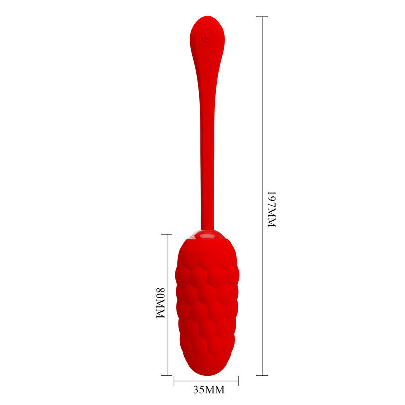 BONITO AMOR - OVO VIBRANTE RECARREGÁVEL VERMELHO COM TEXTURA MARINHA