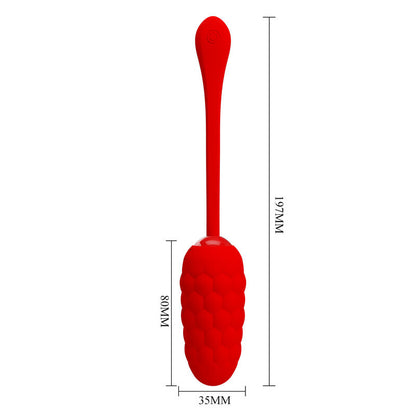 BONITO AMOR - OVO VIBRANTE RECARREGÁVEL VERMELHO COM TEXTURA MARINHA