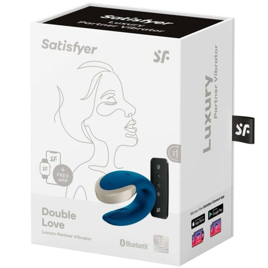 SATISFYER DOUBLE LOVE LUXURY PARTNER VIBRATOR - AZUL