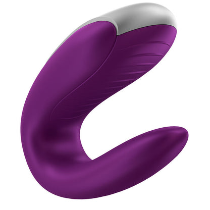 SATISFYER DOUBLE FUN PARTNER VIBRATOR - ROXO