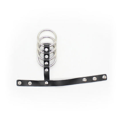 OHMAMA FETICHE SNAP FIXADOR CORREIA DE COURO ANEL DE GALO DE METAL