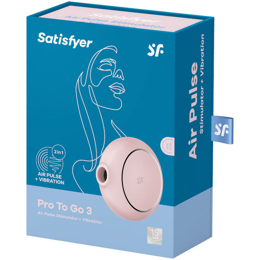 SATISFYER PRO TO GO 3 DOUBLE AIR PULSE STIMULATOR & VIBRATOR - PINK