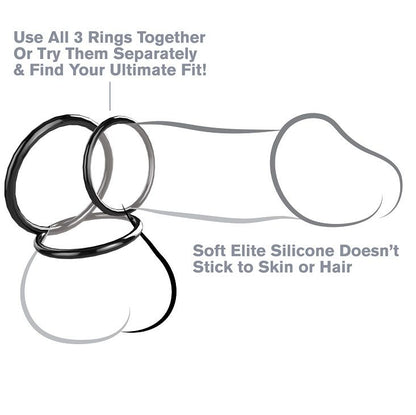 CONJUNTO DE ESTAMINA DE 3 ANEL DE SILICONE FANTASY C-RINGZ