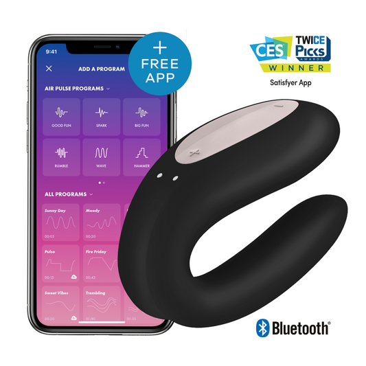SATISFYER DOUBLE JOY COM APP PRETO