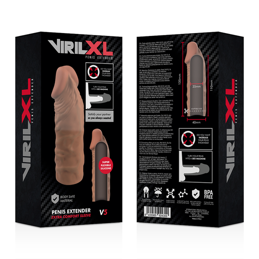 VIRILXL PENIS EXTENDER EXTRA COMFORT SLEEVE V5 BROWN