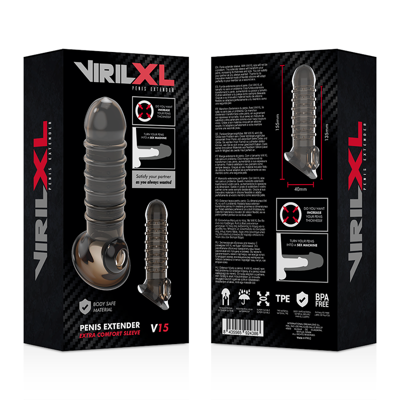 VIRILXL PENIS EXTENDER EXTRA COMFORT SLEEVE V15 BLACK